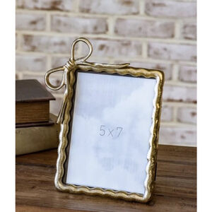 So Chic Boutique Gold Ribbon Picture Frame 5x7